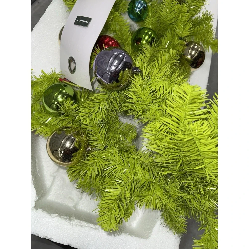 New The Grinch Green Garland With Ornaments 6FT Dr. Suess Who Stole Christmas